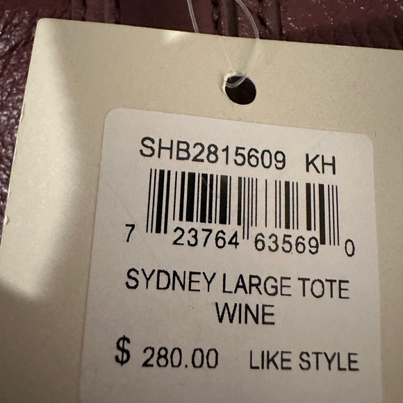 FOSSIL- Sydney Tote Large - Wine - NEW- originally $280 - Picture 10 of 11
